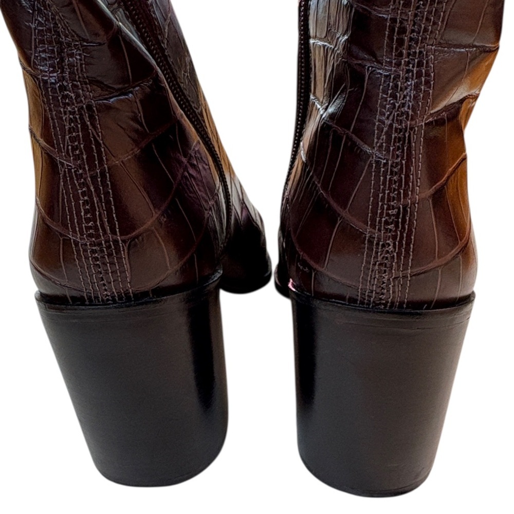 EUC Franco Sarto Leather Ticada Knee High Boots Brown Size 10 - Picture 9 of 11